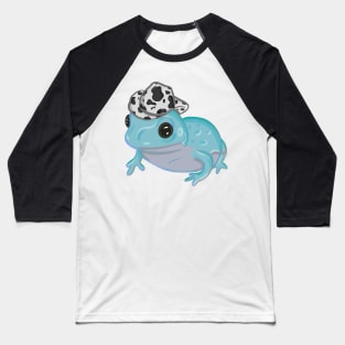 Blue Frog Wearing Cowboy Hat Baseball T-Shirt